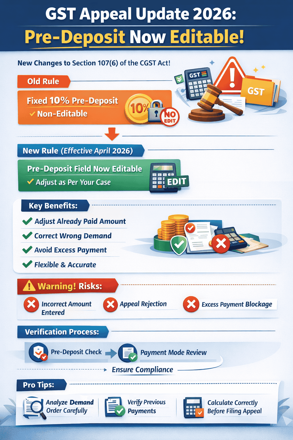 GST Appeal (APL-01) New Rule: 10% Pre-deposit अब Fix नहीं – जानें पूरा प्रोसेस